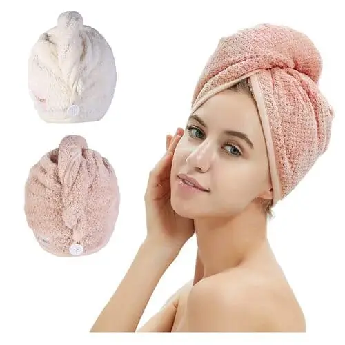 Hair wrap turbans are great for wrapping your hair after a shower and keeping wet hair wrapped up and out of the way