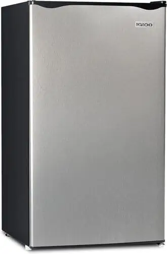 Igloo mini fridge and freezer has a sleek silver exterior and plenty of interior storage for a mini fridge. 