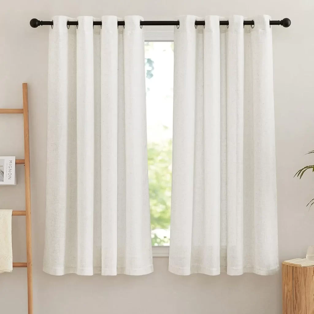 Light-fitering neutral curtains for dorm room