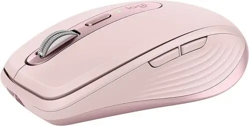 Sleek wireless mouse on a dorm room desk, offering a convenient and cable-free solution for a college student