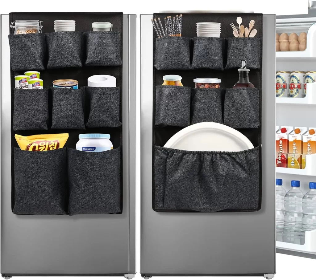 Over the fridge storage organizer for mini fridge in dorm room