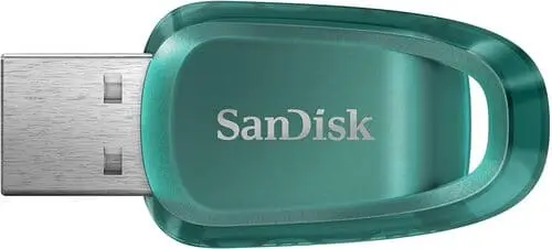 Close-up of a USB flash drive, ready for use