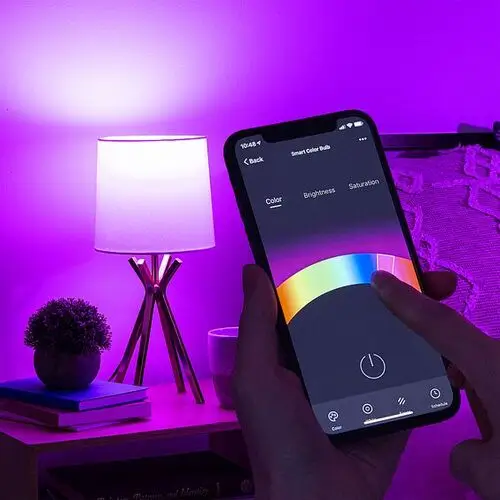 Smart lights for dorm room help create the perfect ambience for studying or movie nights