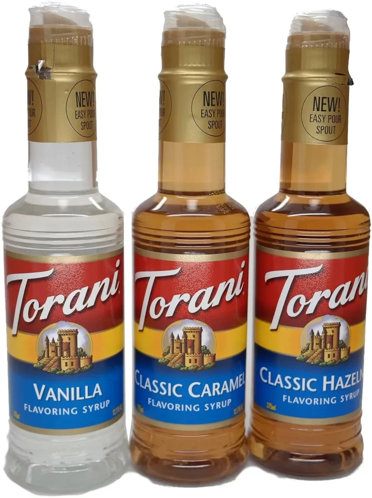 Coffee syrups for beverage cart in dorm room