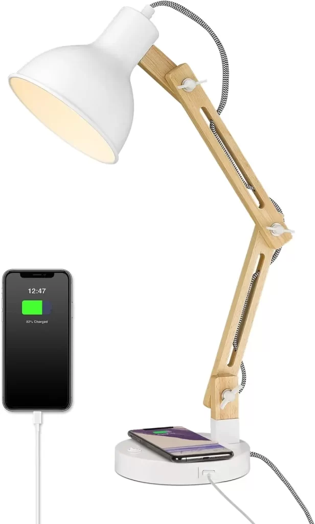 Aesthetic white desk lamp for dorm room