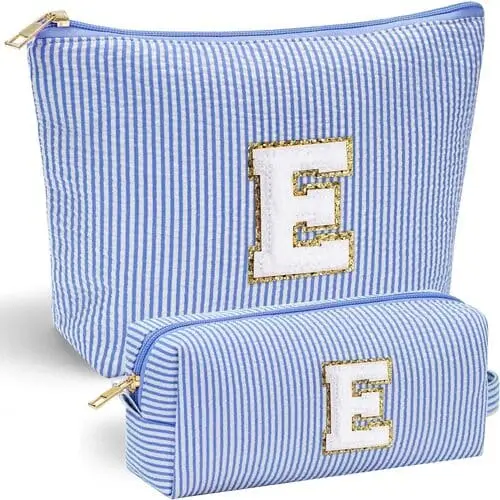 Beachy striped pouch to put girls' emergency school essentials