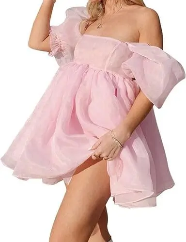 Cute fluffy babydoll dress