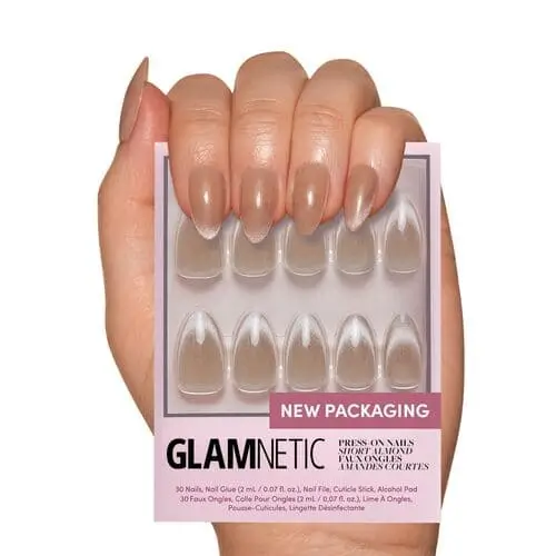 Press-on Glamnetic cat's eye/velvet looking nails for fall you can create at home