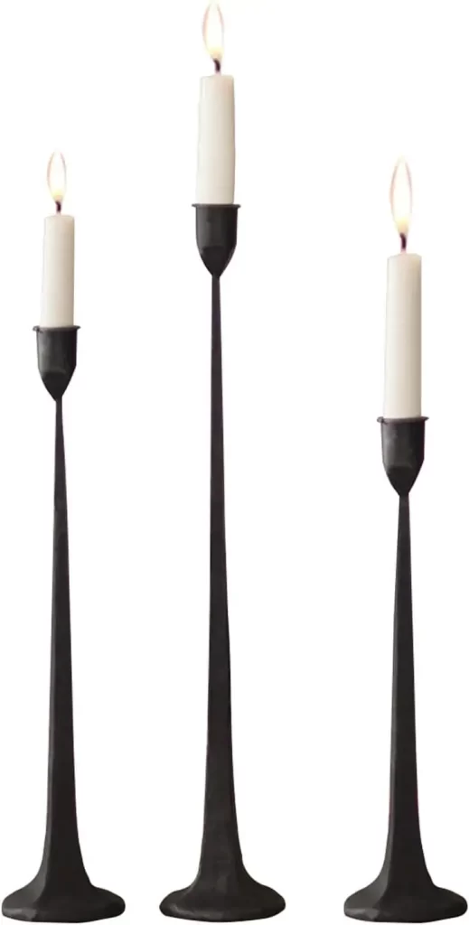 Iron candlesticks from amazon to compliment your white rustic farmhouse livingroom