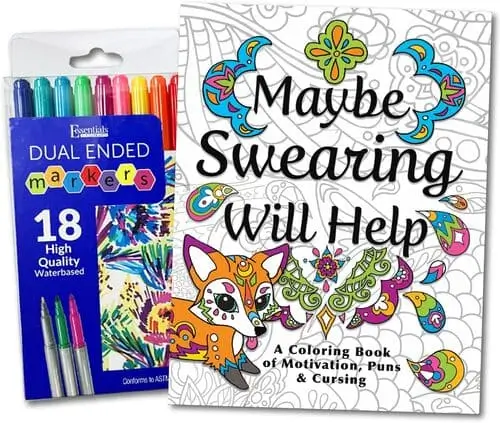 Funny coloring book makes a great gift for relaxing