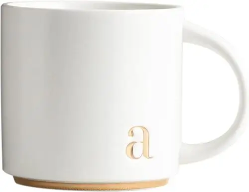 Monogrammed mug is a thoughtful gift for sister in college at Christmas