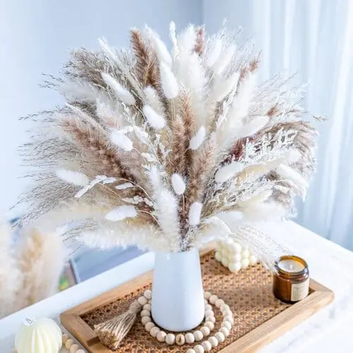 Affordable pampas grass on amazon perfect for white farmhouse livingroom