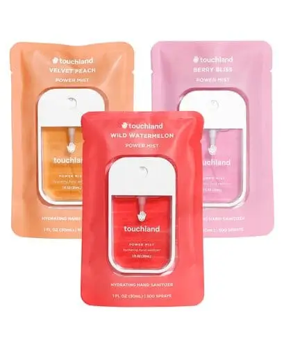 Touchland hand sanitizer is aesthetic, effective, and smells great. Plus, it's compact enough to fit in your school emergency survival kit