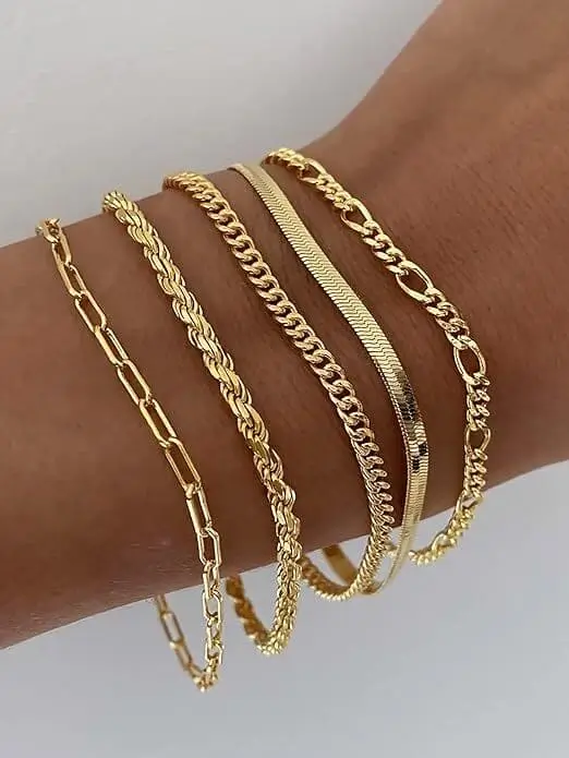 Layered trendy bracelets makes a great gift for a sister in college