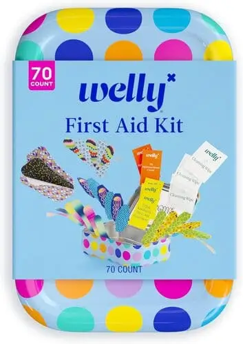 Welly compact first aid kit is perfect for middle schoolers and high schoolers to keep in their bag, locker, emergency school kit, or car glove box