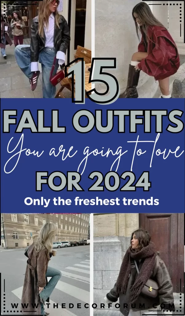 15 trendy fall outfits to try in 2024, featuring cozy knits, layered looks, and chic boots. Get inspired for the season with these stylish outfit ideas perfect for crisp autumn days.