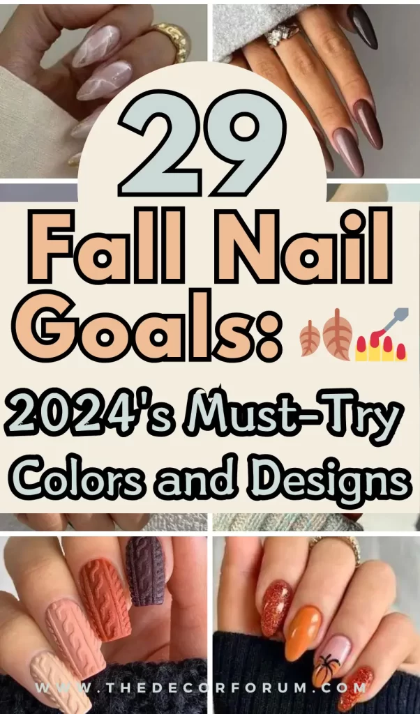 Top fall 2024 nail colors and designs featuring trendy autumn shades and stylish nail art ideas, perfect for a seasonal manicure.