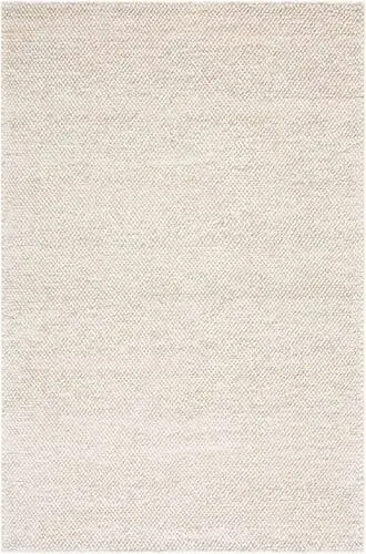 Natura Collection Beige & Ivory Handmade Wool Accent Rug - 4' x 6', Perfect for Small Living Room, Bedroom, or Studio Apartments - Stylish and Cozy Decor Piece.