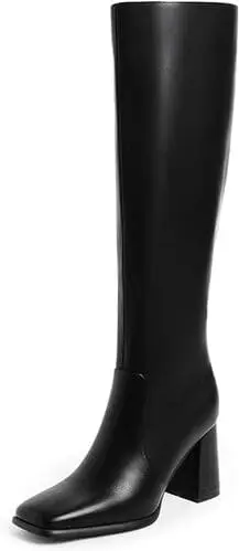 Tall black knee-high boots for fall fashion 2024