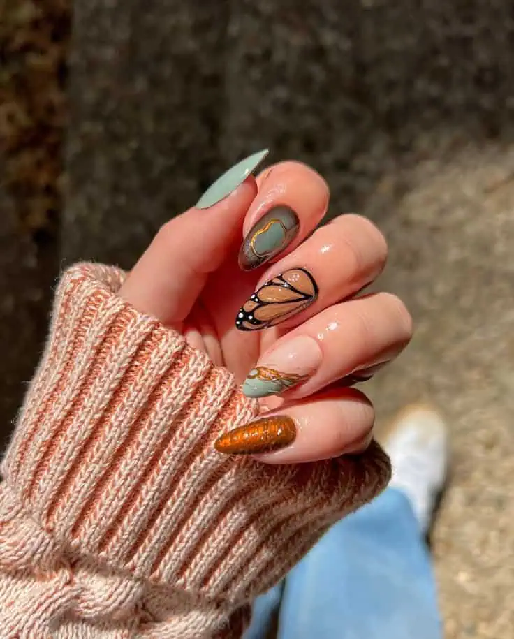 Creative fall nail color combinations