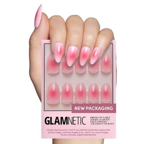 Press-on Glamnetic aura nails for fall nails 2024