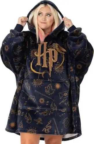 Harry Potter Oversized Blanket Hoodie – Cozy Gift for Tween Girls 2024. Roomy Design She Can Grow Into, Perfect for Movie Nights and Reading!