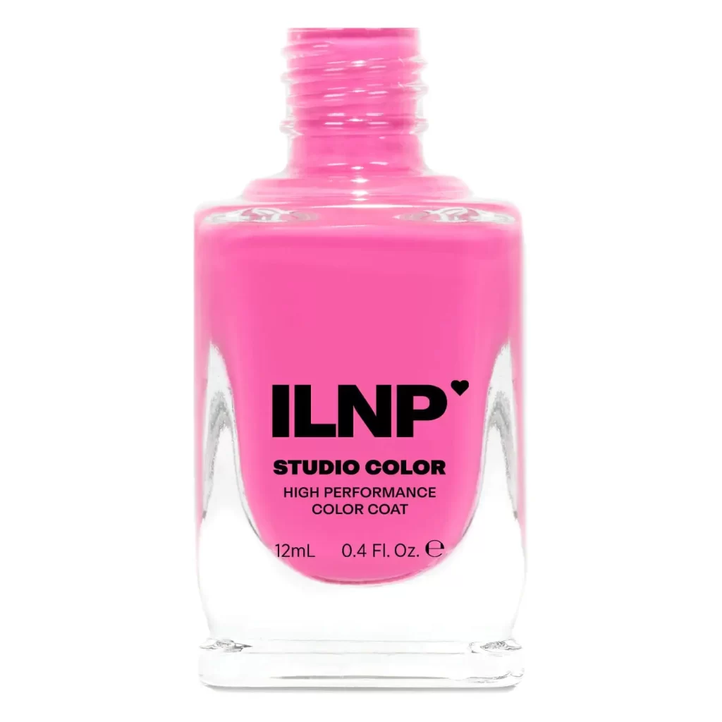 Close-up of bright pink nail polish available on Amazon, showcasing a vibrant hue perfect for adding a bold pop of color to any manicure.