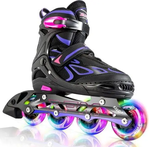 Adjustable Rollerblades with Lights – Fun and Flashy Christmas Gift for Tween Girls 2024. Perfect for Outdoor Play with Cool LED Wheels!