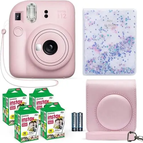 Fujifilm Instax Mini 12 Instant Camera Gift Set Bundle - The Ultimate Christmas Gift for Tween Girls 2024. Includes Instant Film, Case, and Accessories. Perfect for Capturing Holiday Memories.