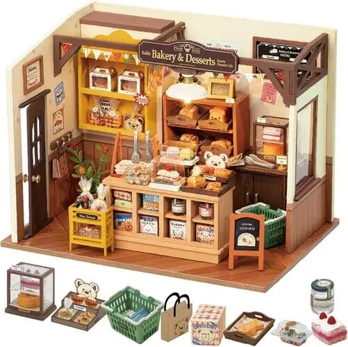 DIY Miniature Bakery Model Kit – Creative Christmas Gift for Tween Girls 2024. Fun and Detailed Craft Project for Building a Tiny Bakery Scene!"