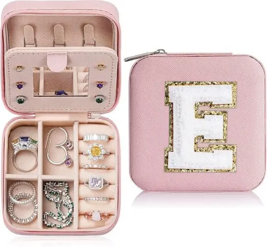 Personalized Jewelry Box with Initial – Perfect Christmas Gift for Tween Girls 2024. Travel-Sized Organizer for Their Growing Jewelry Collection!