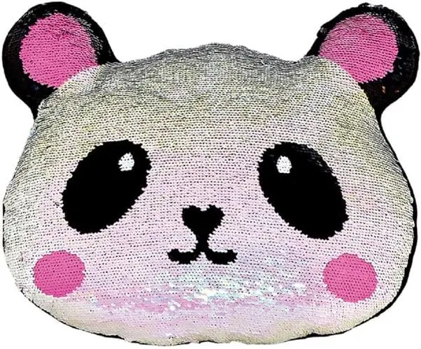 Panda Reversible Sequin Pillow – Cute and Fun Christmas Gift for Tween Girls 2024. Sparkly, Flippable Design for Cozy Room Decor!