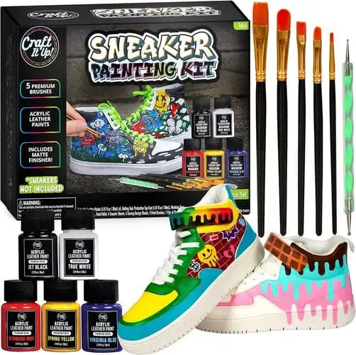 Paint-Your-Own Sneakers Kit – Creative Christmas Gift for Tween Girls 2024. Customizable Shoes for Unique DIY Fashion and Art Fun!