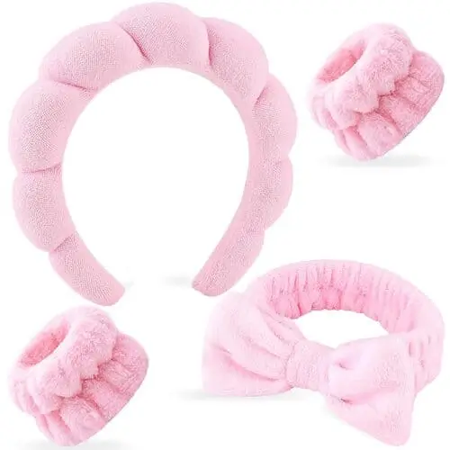 Spa Headband with Wrist Guards – Perfect Christmas Gift for Tween Girls 2024. Keeps Hair Dry and Mess-Free During Skincare Routines. Cute and Practical Set!