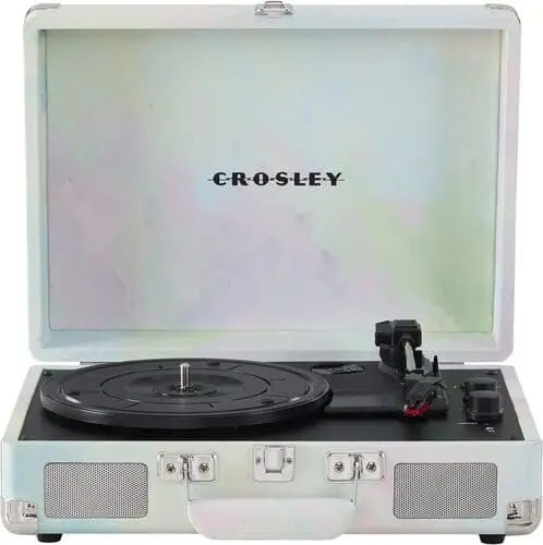 Crosley Cruiser Plus Vintage 3-Speed Bluetooth Suitcase Turntable in Green Watercolor – Stylish Christmas Gift for Tween Girls 2024. Play Vinyl Records with Modern Bluetooth Features!