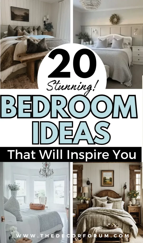 20 stunning bedroom ideas that will inspire you such as modern farmhouse bedroom, french provence bedroom, small bedroom solutions, and more