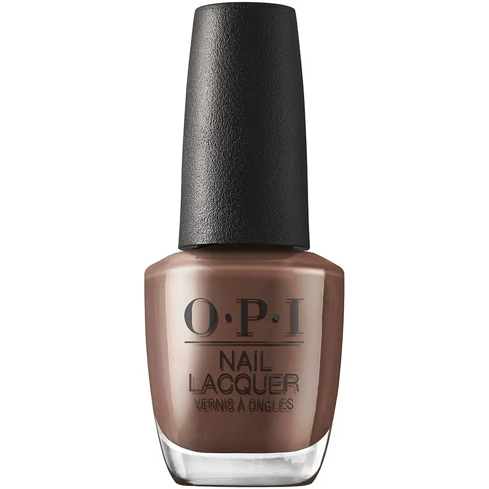 OPI dark brown creme nail polish to paint white and brown ombre nails at home