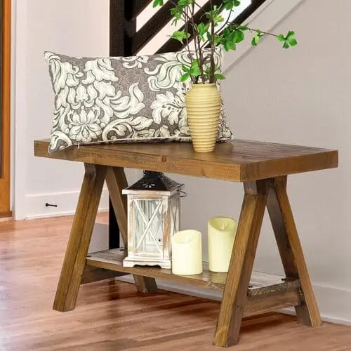 Small rustic raw edge side table for cottage bedroom inspiration, available on Amazon—ideal for adding a natural, farmhouse touch to your bedroom style.