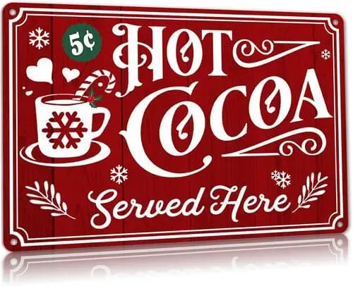 Vintage hot cocoa station sign you can easily purchase online