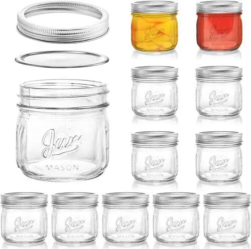 Wide mouth mason jars for hot cocoa bar station