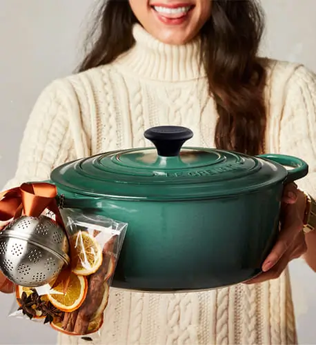 Le Creuset Cast Iron Dutch Oven in deep green, perfect for expensive Christmas gift ideas for cooking enthusiasts