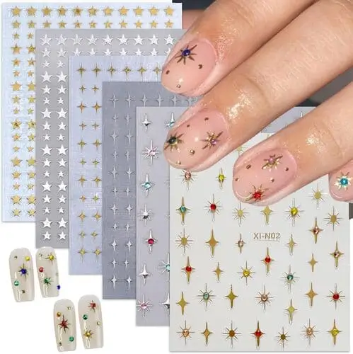 Easy-to-apply nail stickers for creating trendy, DIY nail art designs—perfect for adding style to any manicure at home.