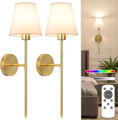 Chic wall sconces that are easy to install, a must-have for cute apartment decor and stylish bedroom lighting.