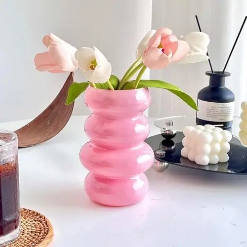 Cute pink bubble vase for colorful apartment decor