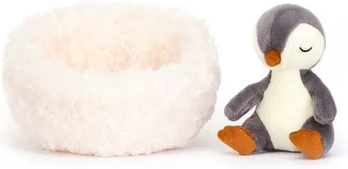 Jellycat hiberating penguin makes a cute Christmas gift idea for 4 year olds