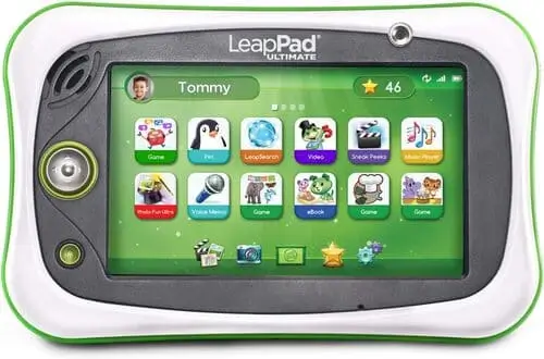 LeapFrog LeapPad Ultimate interactive learning tablet for kids, displayed with vibrant colors and durable, kid-friendly design. Ideal educational gift for toddlers, available for purchase on Amazon.