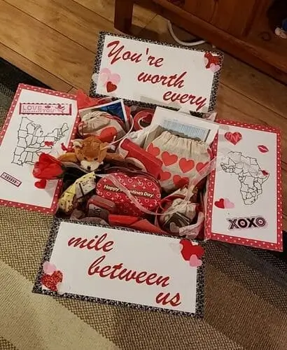 long-distance care package ideas for valentine's day