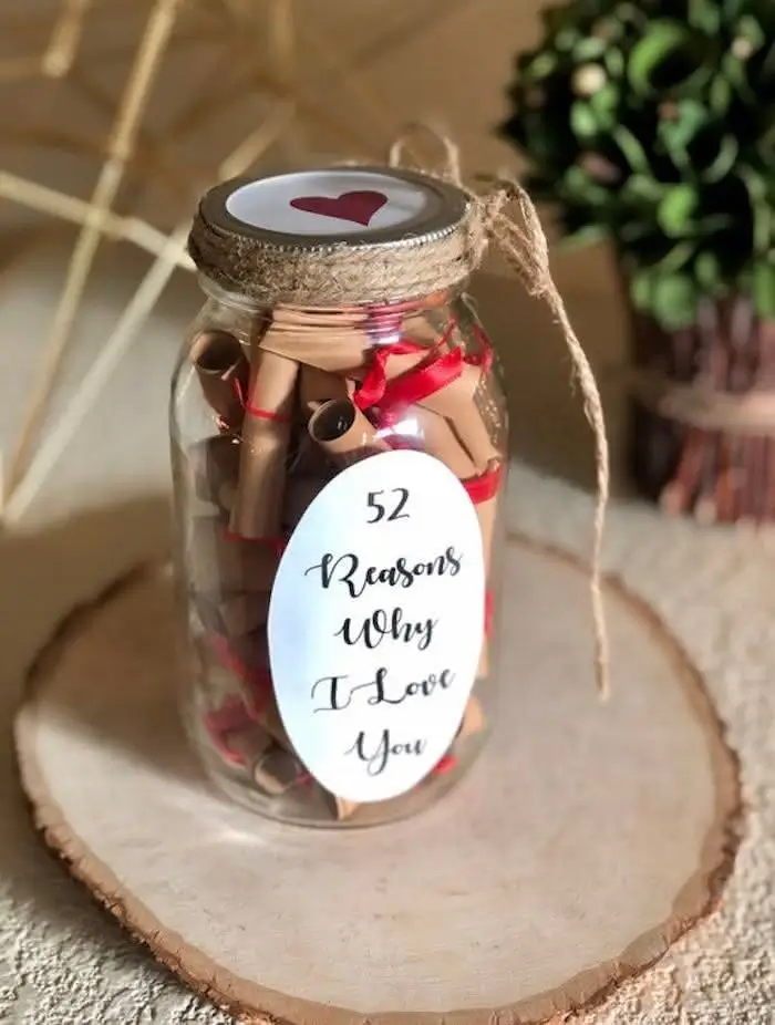 Reasons why I love you DIY jar for long distance valentine's day ideas for couples