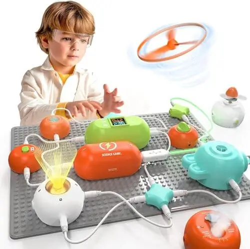 STEM science kit for kids featuring over 420 projects and 35 circuit parts, an engaging educational gift for boys and girls aged 4, perfect for boosting creativity and problem-solving skills this Christmas.