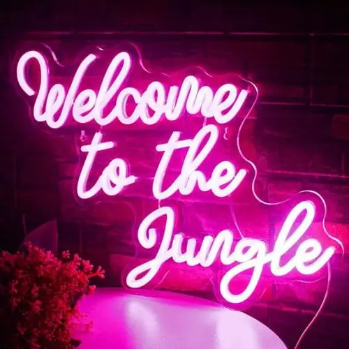 Neon sign perfect for a cozy maximalist living room